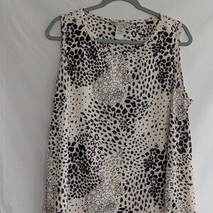 Multiples Women's Scoop Neck Swing Top Black/Cream Size XL  $17.00